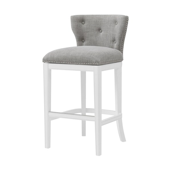 Alaterre Furniture Miranda Swivel Bar Height Bar Stool, White, 2PK ANMR02FDCR2 - main